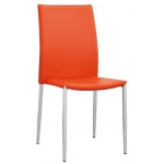 Stackable indoor chair TESR Powder coated metal frame Synthetic leather covering Model 825-RF49P