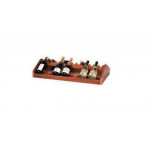 Wooden service trolley walnut Model CL2000 two shelves