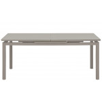 Indoor table TESR ​​Powder coated aluminum frame, top and extension in scratchproof tempered glass Model 1810-SD85