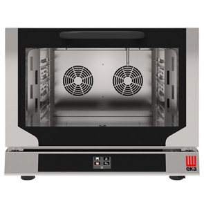 Electric digital convection oven with steam Model EKF411NTUD Capacity n.4 trays/grids GN 1/1 cm 53 x 32,5 Power Kw 6,4 Drop down door
