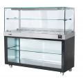 Hot buffet display SDF Open compartment Temperature °C +30 /+ 90 Capacity N. 2 Trays Cm 40x60 Dim. Cm L 100 x P 70 x H 135 Model BA100E