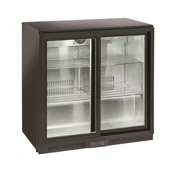 Refrigerated back bar cabinet a 4 shelves 2 sliding doors\Drinks display Model BBC208S
