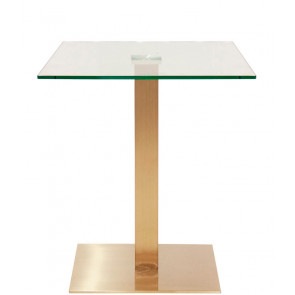 Indoor table TESR Stainless steel frame, gold effect, 13 mm tempered glass top Model 1771-F39B