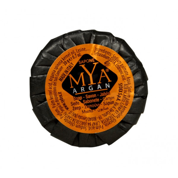 Round vegetable soap in plissè STK Mya Argan Box of 250 pieces Model MYARSP20