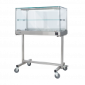Thermoshowcase with trolley SDF Stainless steel structure Temperature°C +30 /+ 90 Thermostatic control Straight glass Capacity N. 4 TRAYS cm 35x45 Dim. Cm L 150 x P 53 x H 135 Model TC150