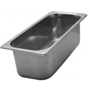 Stainless steel ice cream tray capacity 7,7 Lt Size mm. L 360 x P 165 x 180 h Model BG360165180