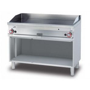 Gas fry top LTS Smooth plate on open cabinet 2 cooking zones Model FTL-712G