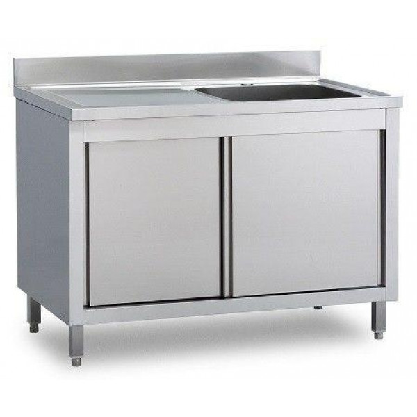 Stainless steel cupboard sink one tub with drainer Model A1VGS/D126