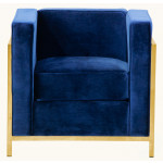 Indoor armchair TESR Metal frame, gold effect, velvet covering. Model 1797-HKP2