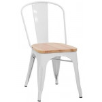 Stackable indoor chair TESR Powder coated metal frame Wood seat Model 978-EM53W
