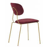 Indoor chair TESR Metal frame, gold effect, velvet covering. Model 1863-FR02