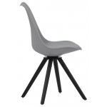 Indoor chair TESR Beech wood and metal frame, swivel seat, polypropylene shell, synthetic leather pad Model 1626-EV10