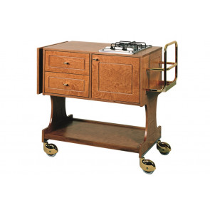 Flambè trolley Model CL2750 with chrome steel bottle holder