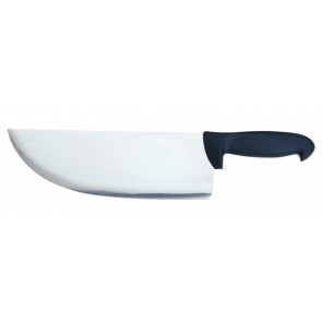 Burcher knife Tempered AISI 420 stainless steel blade with conical sharpening, satin finish.  Handle in rubberized non-toxic material, anti-slip and dishwasher safe. Blade Cm 28 Model CL1220