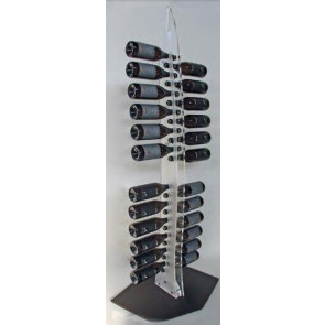 Neutral classic wine bottles display Self-supporting design Bottles capacity 24 Transparent and satin colour Model PLEX SKYLINE
