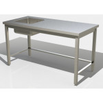 Stainless steel table Without upstand With Tub and frame Model GSR1VS/D206