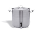Stainless steel pot with stopcock and lid for induction cooker Capacity lt. 50 Size ø cm. 40x40h Model 108-040
