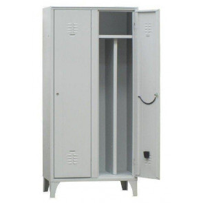 Changing room locker FAS Clean/Dirty partition made of steel sheet Thickness 6/10 N.2 Compartments N.2 Hinged doors Top shelf Umbrella holder Card holder Model H080Q1802A