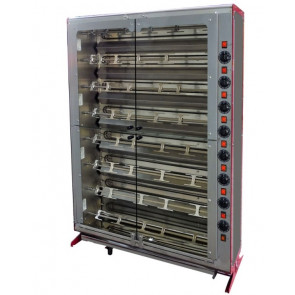 Gas vertical rotisserie ENG Model ELBA48PG Capacity N.48 Chickens N.8 stainless steel tubular spits 12 x 12 mm