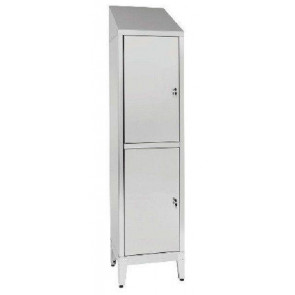 Changing room locker made of stainless steel 430 IXP N.2 COMPARTMENTS N.2 hinged doors Model 69409430