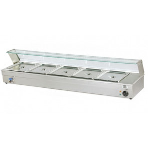 Counter display Bain-marie Model BM153 with tap tank capacity n. 5 GN 1/3