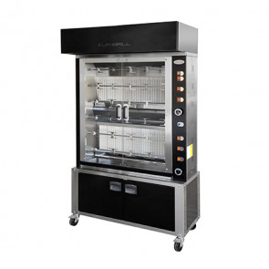 Gas vertical rotisserie ENG Model ELBAPLUS36PG Capacity N. 36 Chickens N. 6 stainless steel tubular spits mm 12 x 12 Lunghezza cm 96