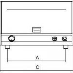 Neutral countertop display Model Vista P2N neutral with two stainless steel shelves