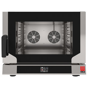Electric digital convection oven with direct steam Model EKF411NTALUD Capacity n.4 trays/grids GN 1/1 cm 53 x 32,5 Power Kw 6,4 Hinged door