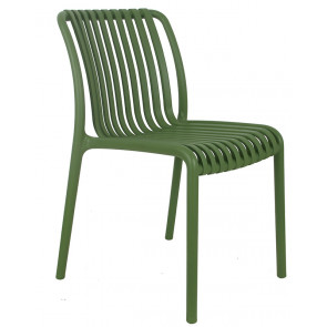 Stackable outdoor chair TESR Polypropylene frame Model 073-ZL76 Dark green