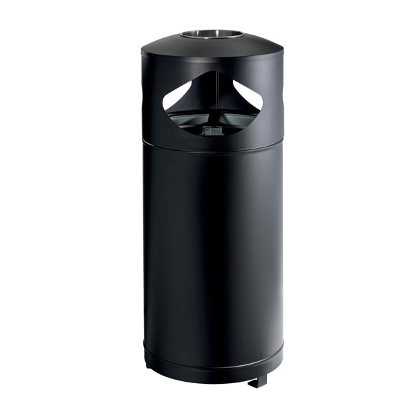 Recycling waste bin with ashtray MDL Three galvanized inner buckets Colour black Model 776000