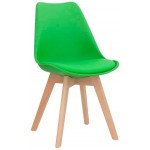 Indoor chair TESR Wood frame Polypropylene shell Synthetic leather pad Model 1193-PW72
