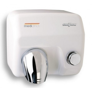Electric hand dryer MDC Steel White with hot air button with resistance, swivel nozzle, anti-theft and vandal-proof Model E05