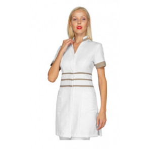 Woman Cheyenne blouse SHORT SLEEVE 100% Polyester WHITE + NATURAL Avaible in different sizes Model 004916