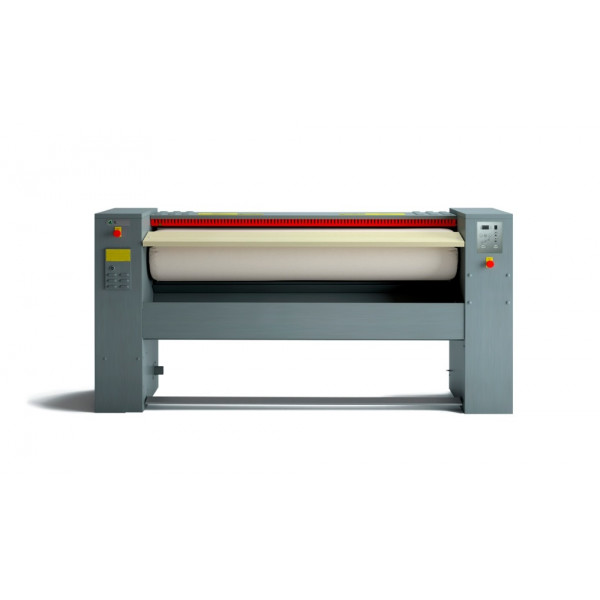 Professional electric automatic roller ironer with speed regulator, steam suction, Maxpress cover and aramid felt GDR Capacity 52÷79 Kg/h Roller length 2000 mm Model RISSTIR014