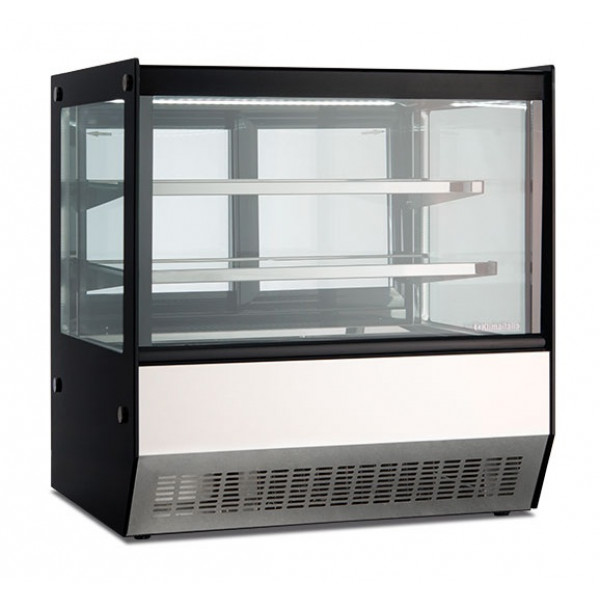 Ventilated snack-pastry countertop display cooler with sliding doors Model DLX70