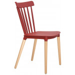 Indoor chair TESR Wood legs Polypropylene shell Model 1322-Z87