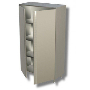 Vertical cabinet made of stainless steel AISI 430 or 304 2 Hinged doors 3 Shelves Model DSA2B12618