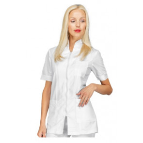 Woman Florida blouse SHORT SLEEVE 100% Polyester WHITE available in different sizes Model 002510