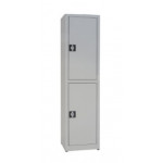 Changing room locker made of sheet plastic zinc IXP N 2 COMPARTMENTS N.2 overlapped hinged doors Model 6940850