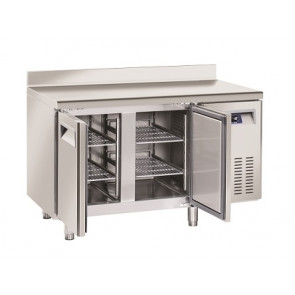 Refrigerated counter for gastronomy With splashback Model QR2200 Ventilated Self-closing doors