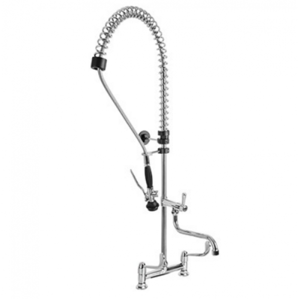 Two holes pre-rinse unit - swinging spout in the middle of the tube MNL Model R0102020218