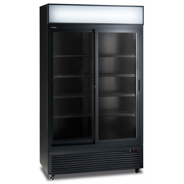 Ventilated refrigerated display 2 doors KLI Model CL1100V2GCSLBLACK
