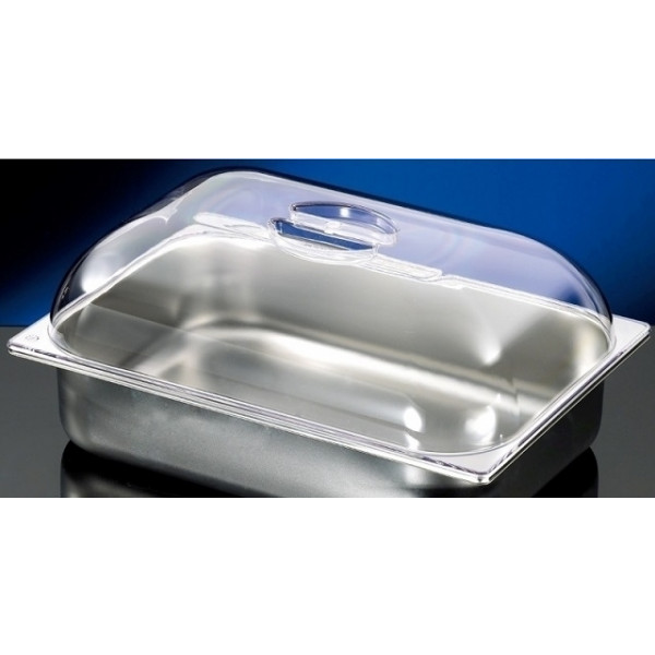 Polycarbonate domed lid for ice cream tray Size mm. L 360 x P 250 x 80 h Model GEMUF3625