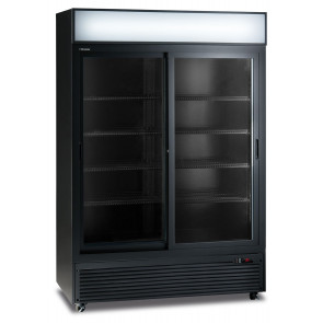 Ventilated refrigerated display 2 doors KLI Model CL1300V2GCSLBLACK