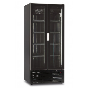Ventilated refrigerated display 2 hinged doors KLI Model ICOOL88TBLACK