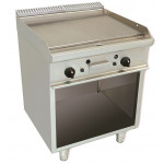 Gas fry top CI Model RisFry036 2 Cooking zones 1/2 Smooth 1/2 Striped plate open cabinet Power kW 10,8