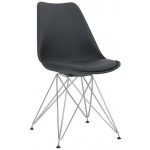 Indoor chair TESR Chromed metal frame Polypropylene shell Synthetic leather pad 1149-076