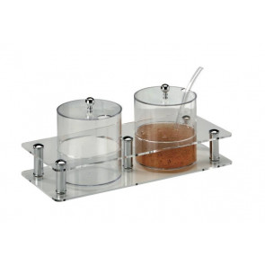 Acrilic yogurt / jam 2 containers stand Model 39848-2
