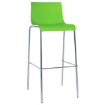 Stackable indoor stool TESR Chromed metal frame Polypropylene shell Model 932-K38