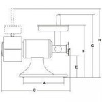 Meat grinder/grater Model TCG22 E Meat grinder hourly production kg/10 min. 33
